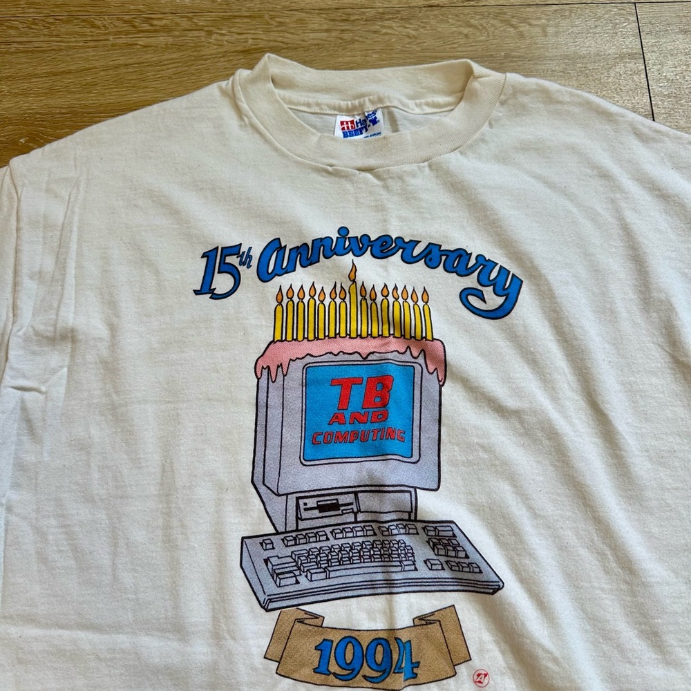 15th Anniversary Graphic T-Shirt TB computing vintage single stitch tee XL